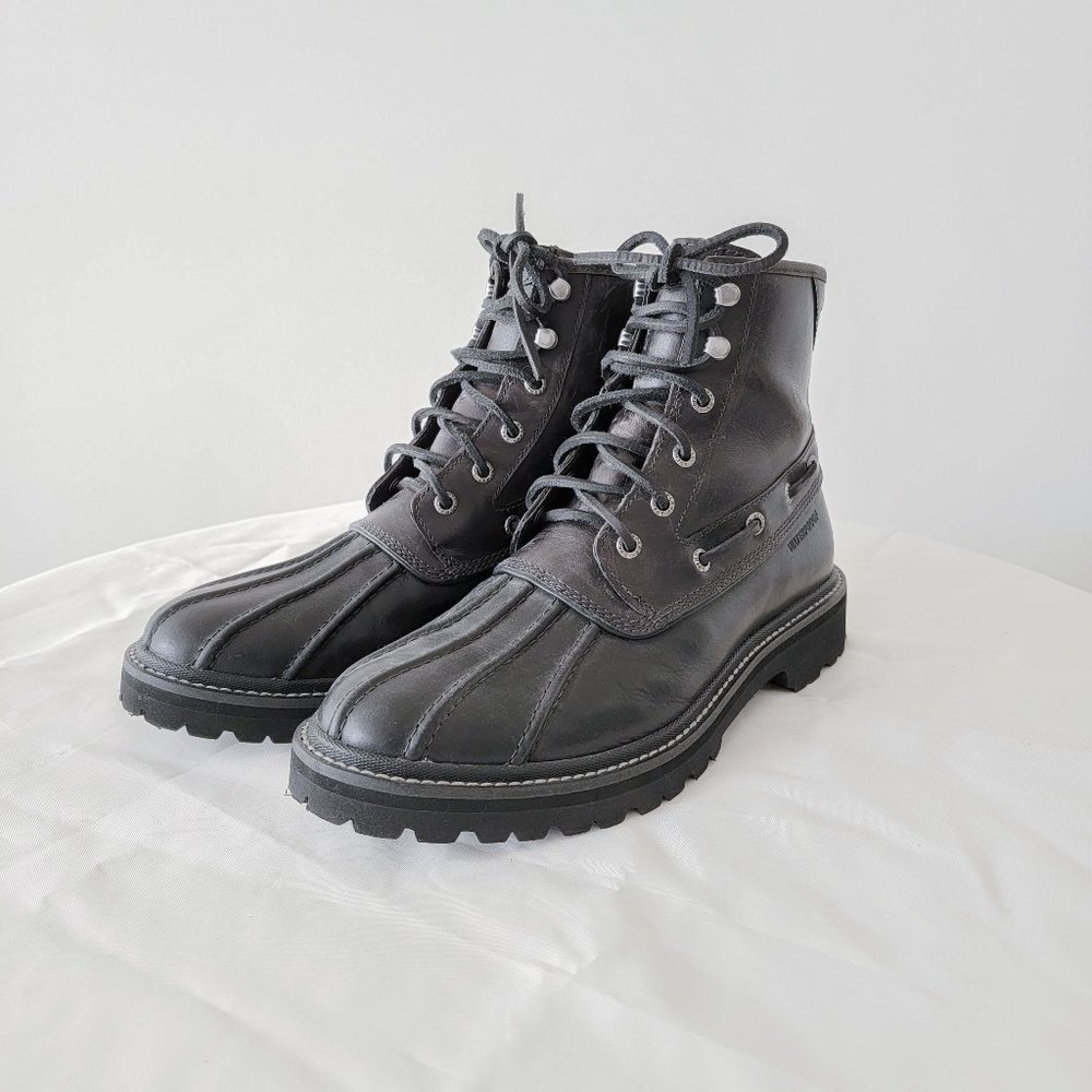 Sperry Black Leather Gold Cup Lug Duck Boots mens size 7.5